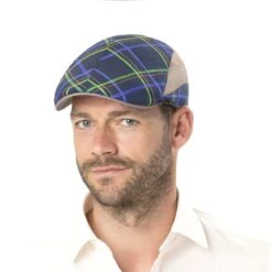 Blue-Mix Flatcap By Alfonso D´Este -Seeberger || Stetson Verkaufsgeschäft Blue Mix Flatcap by Alfonso D Este.59005 8