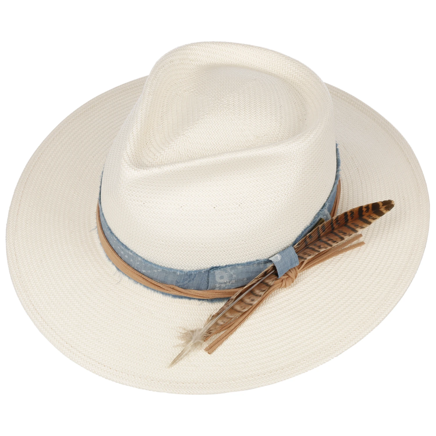 Feather Trim Toyo Western Strohhut By Stetson 3 Feather Trim Toyo Western Strohhut By Stetson