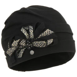 Leopard Side Flower Turban By Lierys -Seeberger || Stetson Verkaufsgeschäft Leopard Side Flower Turban by Lierys schwarz.63207 rf4