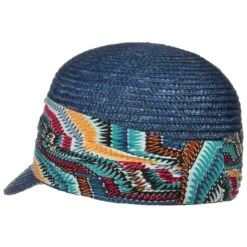 Lioma Strohcap Mit Ethnomuster By Seeberger -Seeberger || Stetson Verkaufsgeschäft Lioma Strohcap mit Ethnomuster by Seeberger blau.55878 3rf2