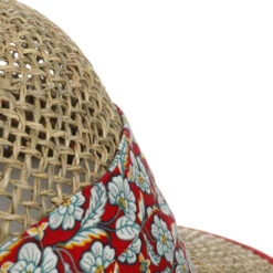 Mariva Flower Glockenhut By Seeberger -Seeberger || Stetson Verkaufsgeschäft Mariva Flower Glockenhut by Seeberger natur rot.61468 5rf196