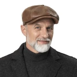 Vintage Calfskin Flatcap By Lierys -Seeberger || Stetson Verkaufsgeschäft Vintage Calfskin Flatcap by Lierys.54471 8